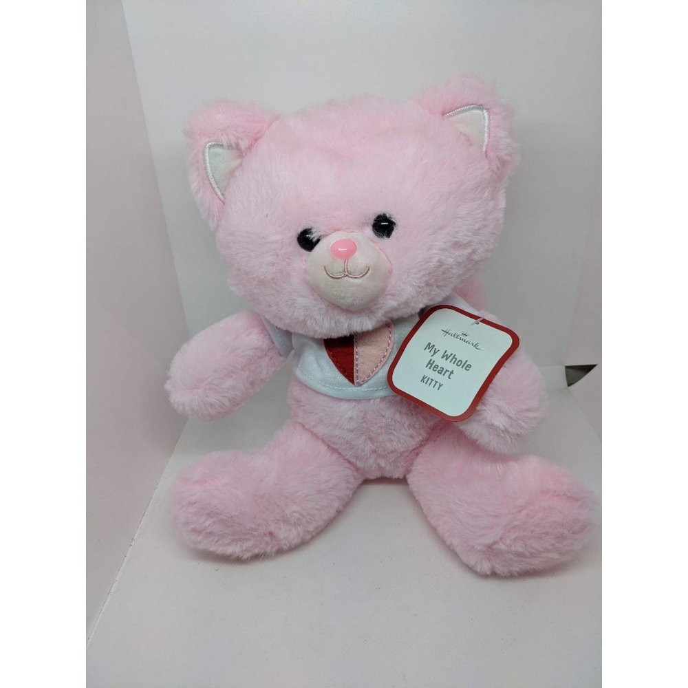 Hallmart My Whole Heart Kitty Stuffed Animal Pink Plush